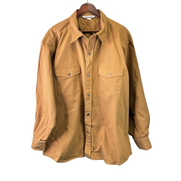 Tough Duck Canvas Chore Coat Snap Button Front Shacket Unisex Workwear - Picture 1 of 11